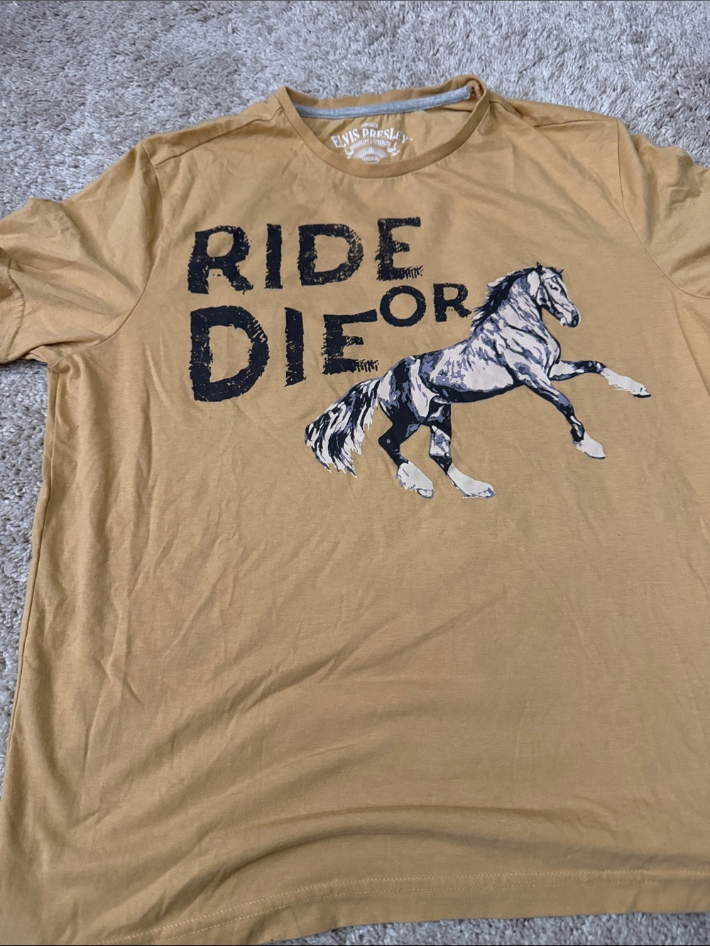 Altar'd State Mustard Graphic 'Ride or Die' Short Sleeve Tee
